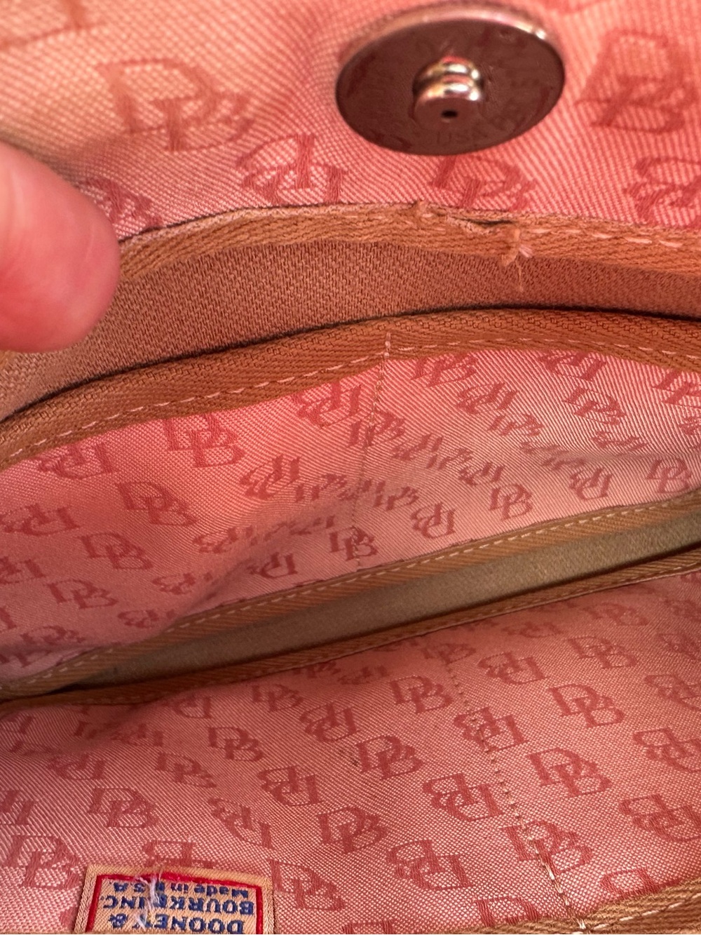 Dooney & Bourke Pink Signature Logo Tassel Tote Bag - Picture 13 of 16